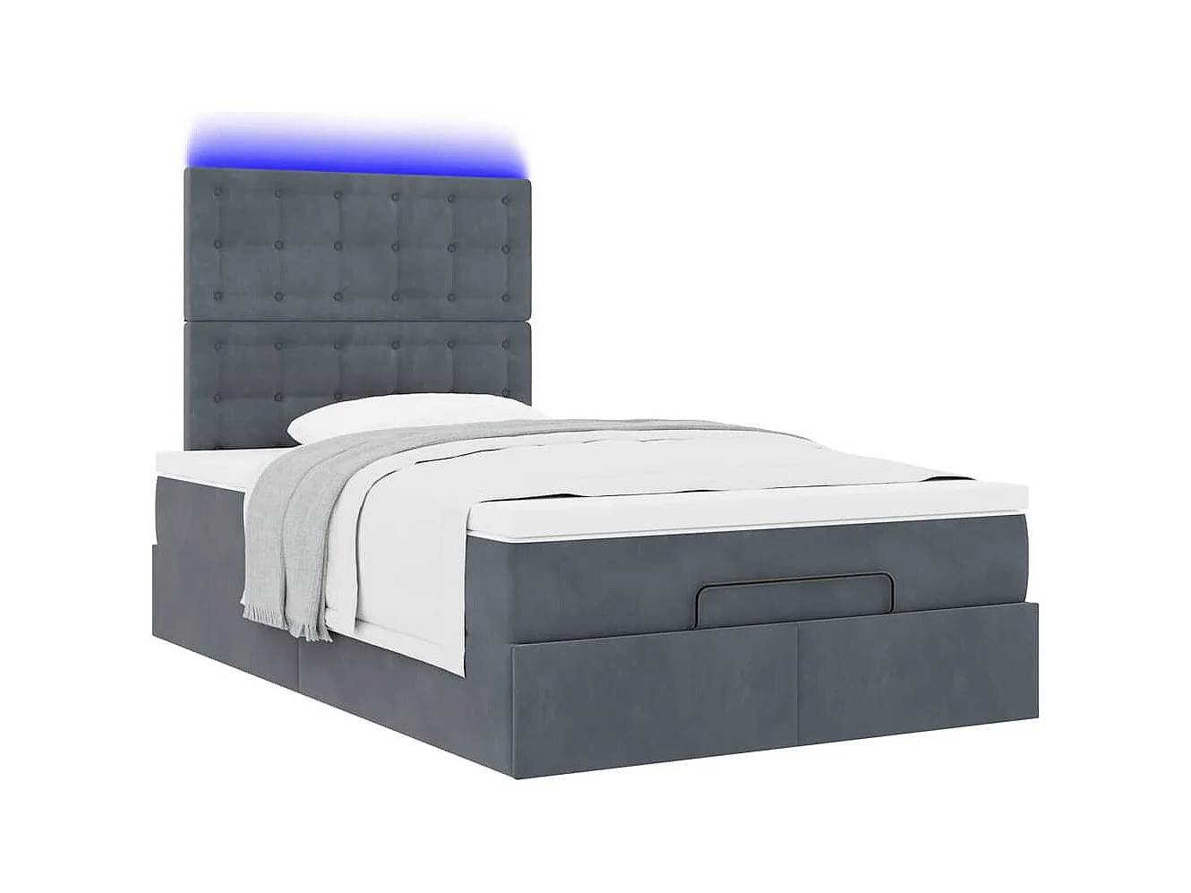 Struttura Letto Pouf con Materassi 120x200 cm Velluto