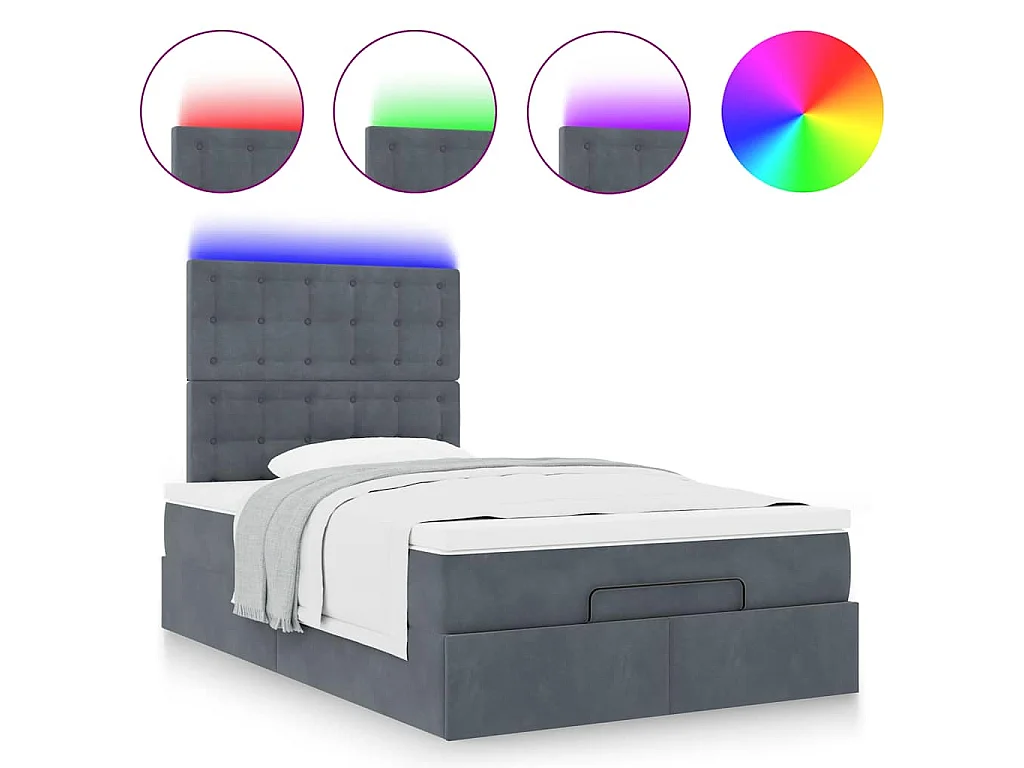 Ottoman bed met matrassen en LED's 120x200cm fluweel