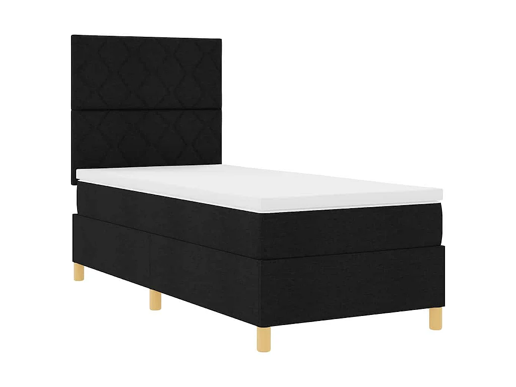 Boxspringbett mit Matratze Schwarz 100 x 200 cm Stoff