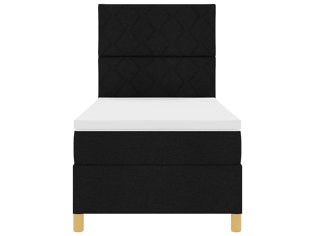 Boxspringbett mit Matratze Schwarz 100 x 200 cm Stoff