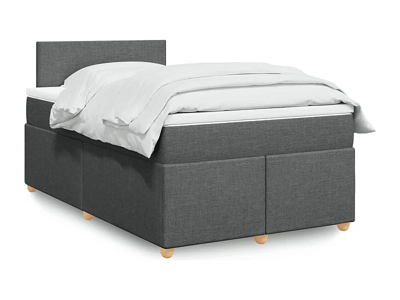 Boxspringbett mit Matratze Dunkelgrau 120x200 cm Stoff