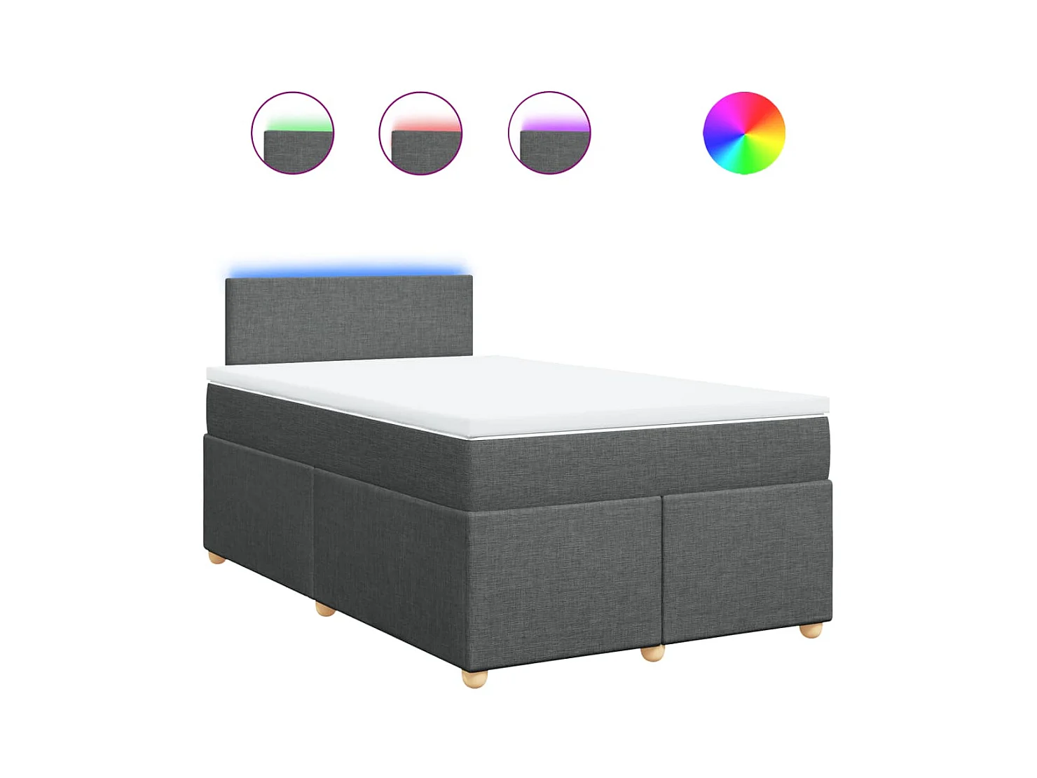 Boxspringbett mit Matratze Dunkelgrau 120x200 cm Stoff