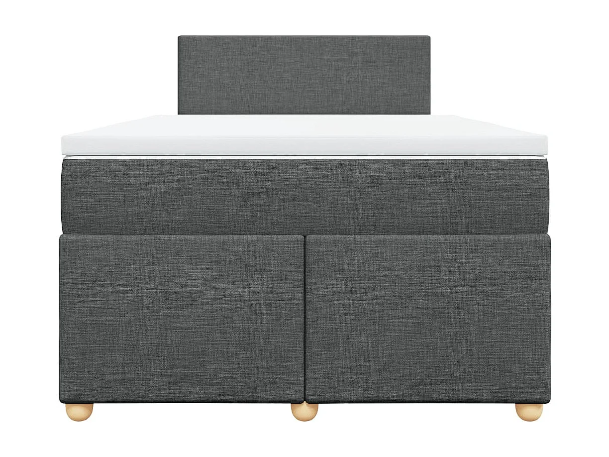 Boxspringbett mit Matratze Dunkelgrau 120x200 cm Stoff