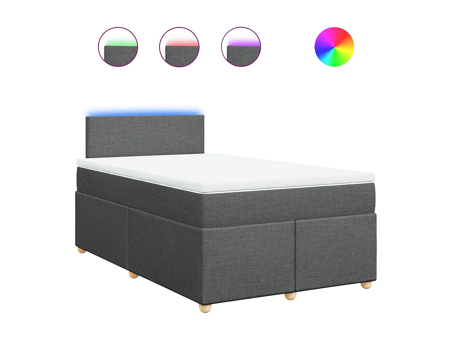 Boxspring met matras stof donkergrijs 120x200 cm