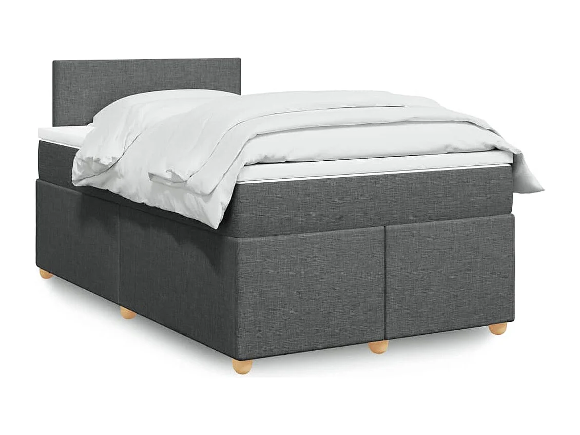 Boxspring met matras stof donkergrijs 120x200 cm