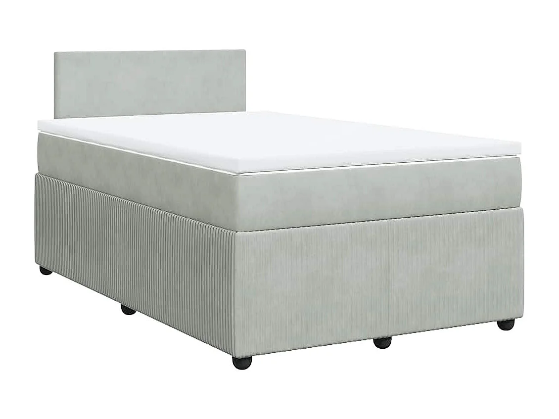 Boxspring met matras fluweel lichtgrijs 120x190 cm