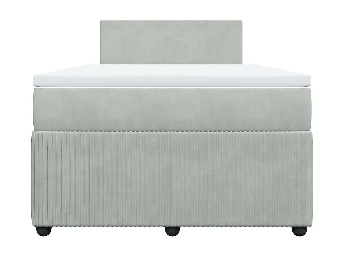 Boxspring met matras fluweel lichtgrijs 120x190 cm