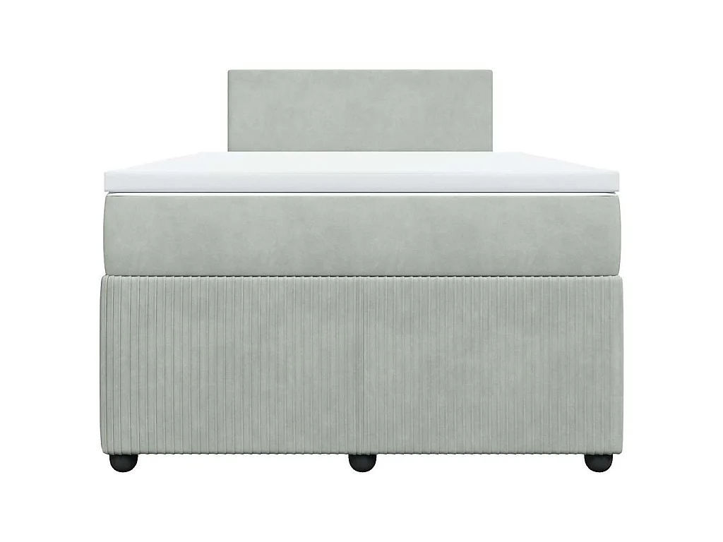 Boxspringbett mit Matratze Hellgrau 120x190 cm Samt