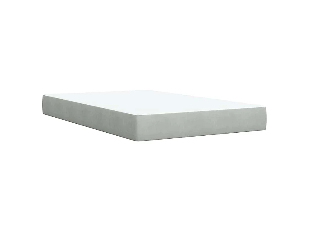 Boxspringbett mit Matratze Hellgrau 120x190 cm Samt