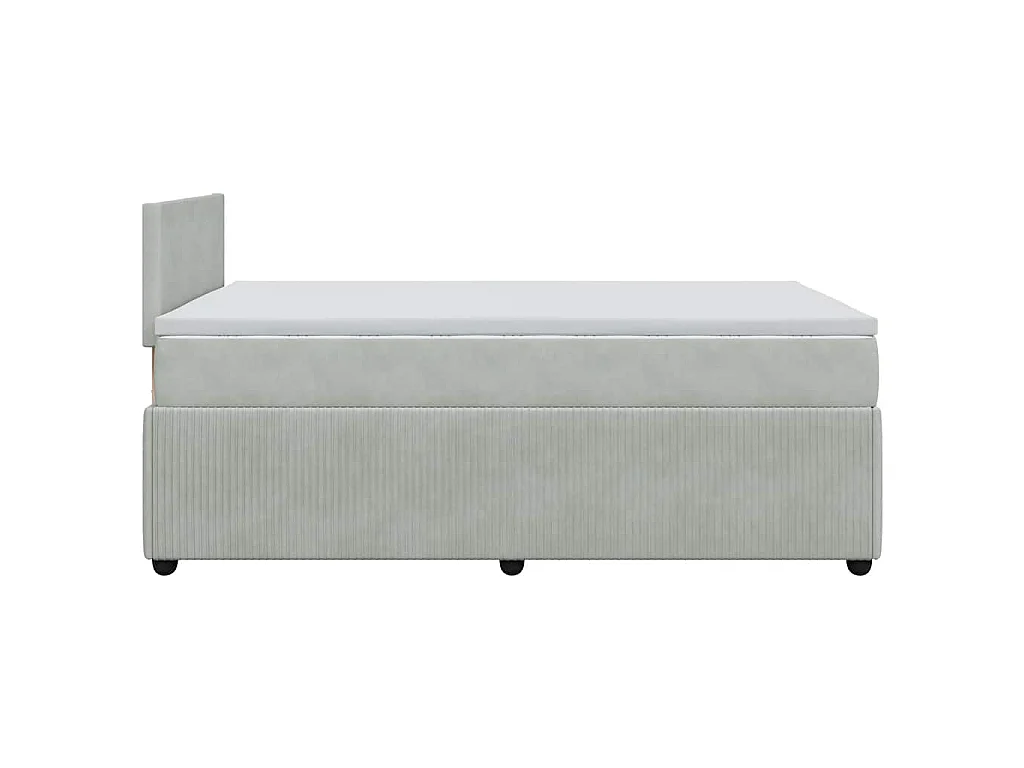 Boxspringbett mit Matratze Hellgrau 120x190 cm Samt