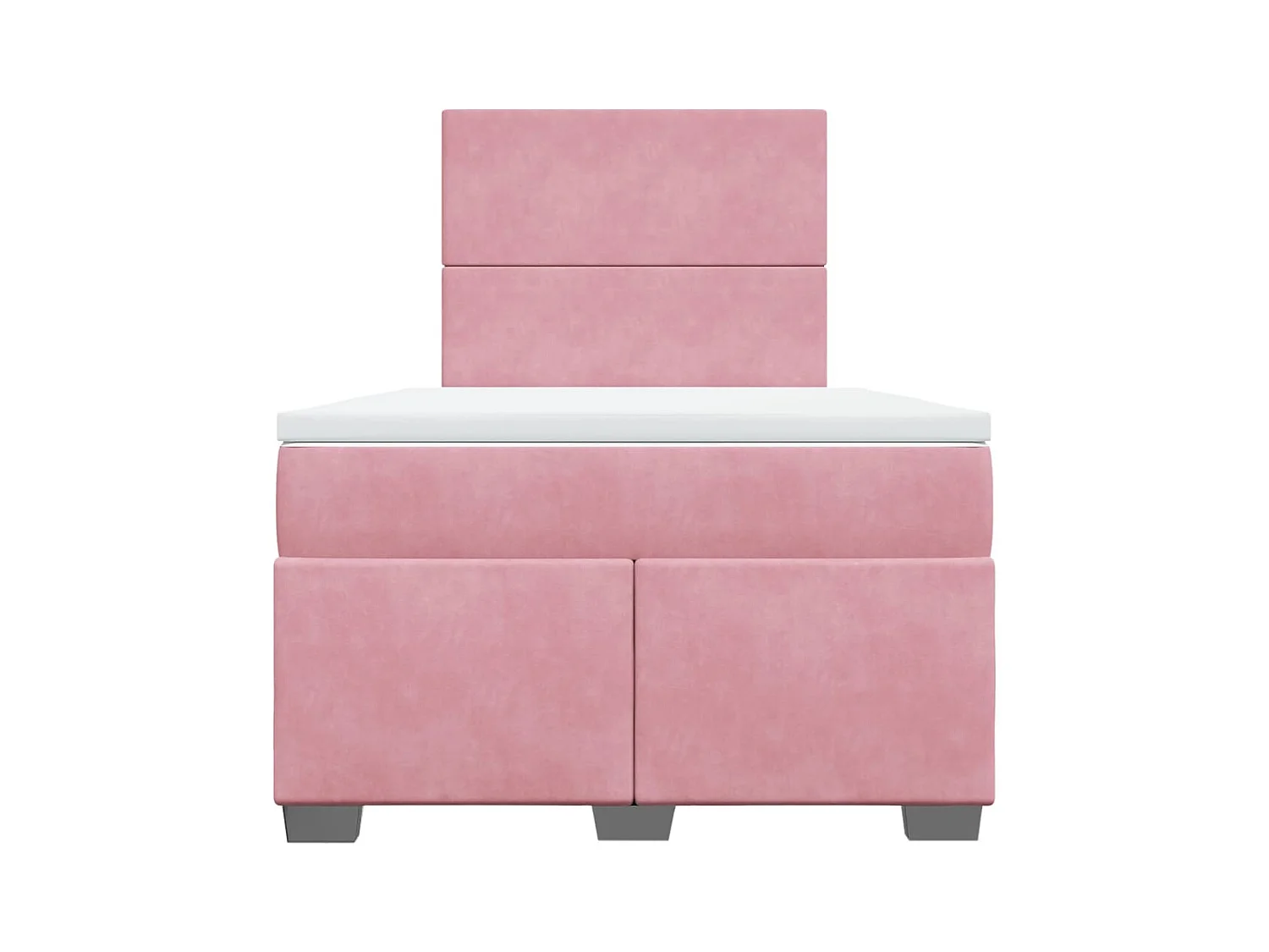 Sommier à lattes de lit avec matelas rose 120x190 cm velours