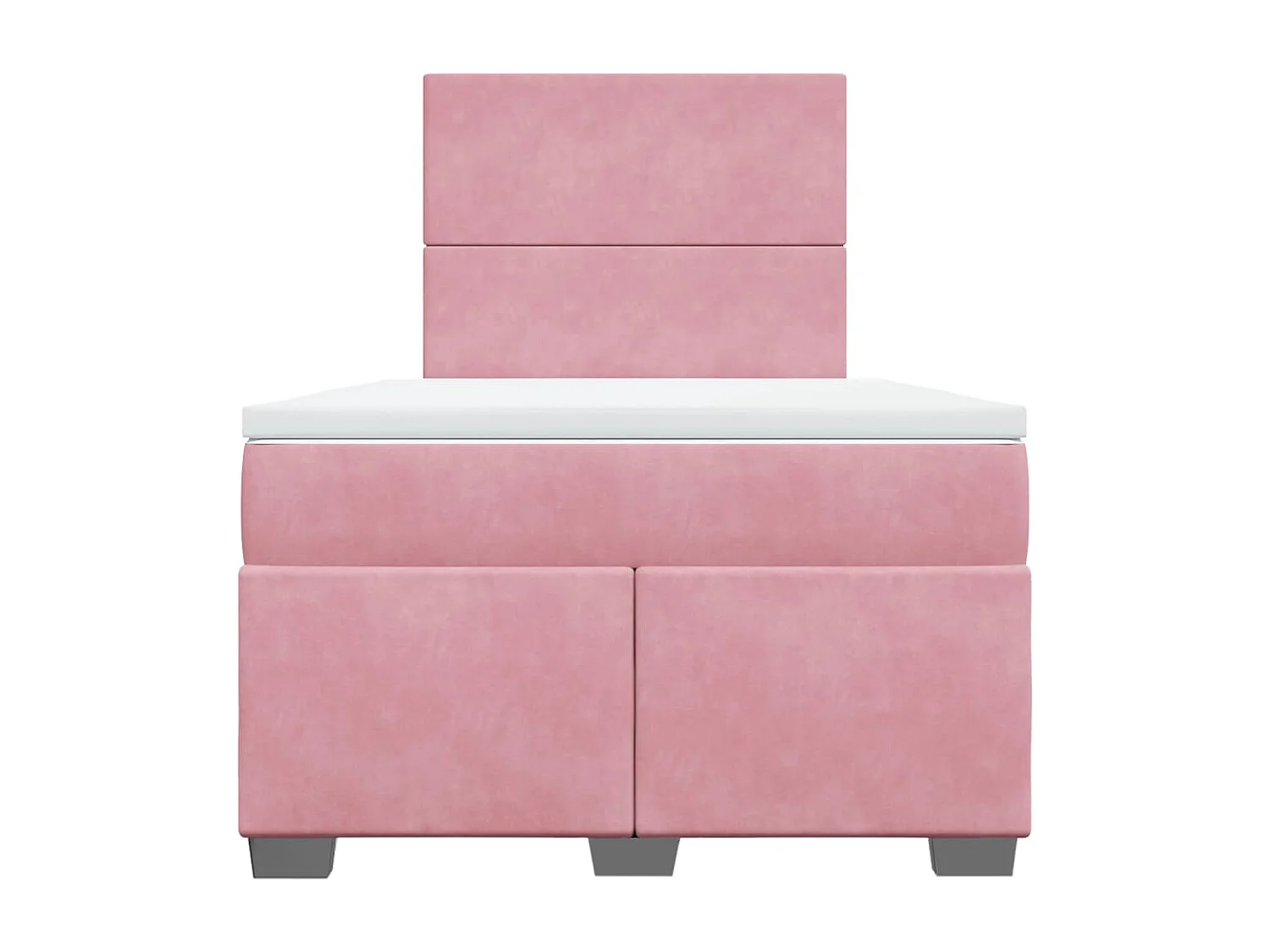 Cama box spring con colchón terciopelo rosa 120x190 cm