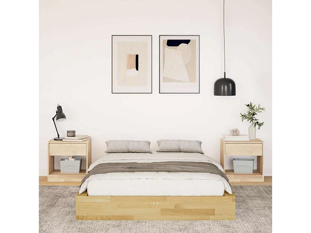 Bedframe zonder matras 120x200 cm massief hout eiken