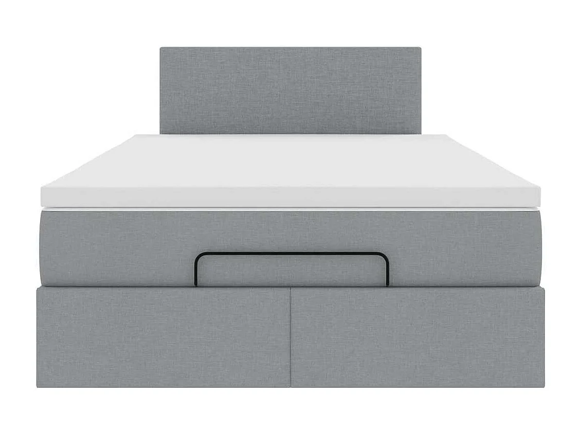 Pouf Letto con Materasso Grigio Chiaro 120x200 cm in Tessuto