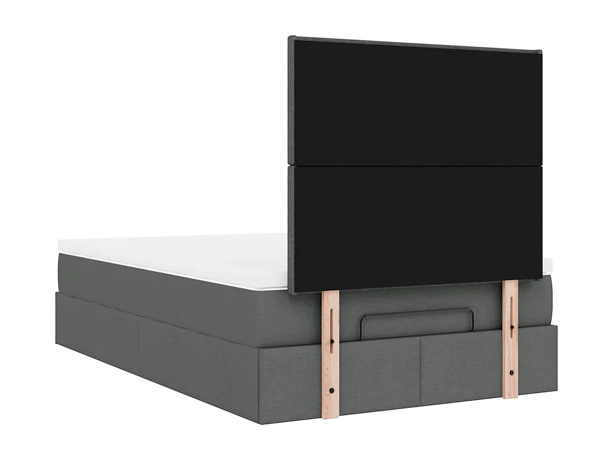 Ottoman bed met matras en LED's 120x200cm stof donkergrijs