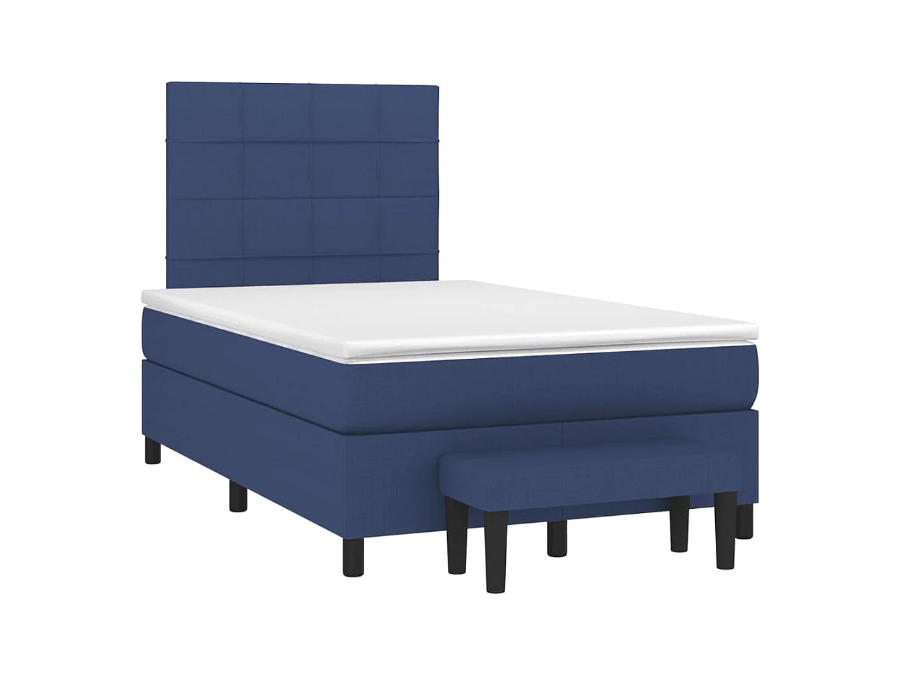 Sommier à lattes de lit avec matelas bleu 120x190 cm tissu