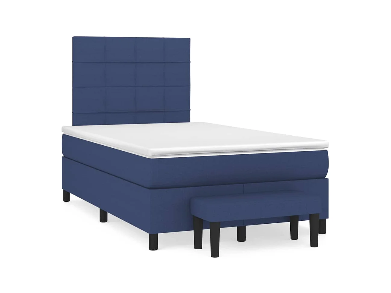 Sommier à lattes de lit avec matelas bleu 120x190 cm tissu