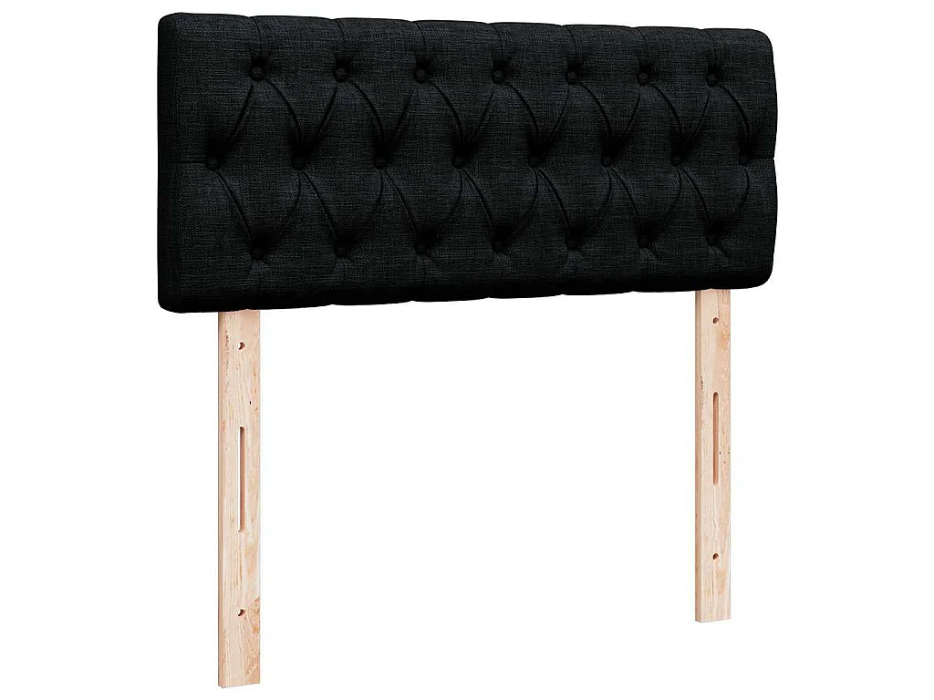 Cama otomana com colchão 120x200 cm tecido preto