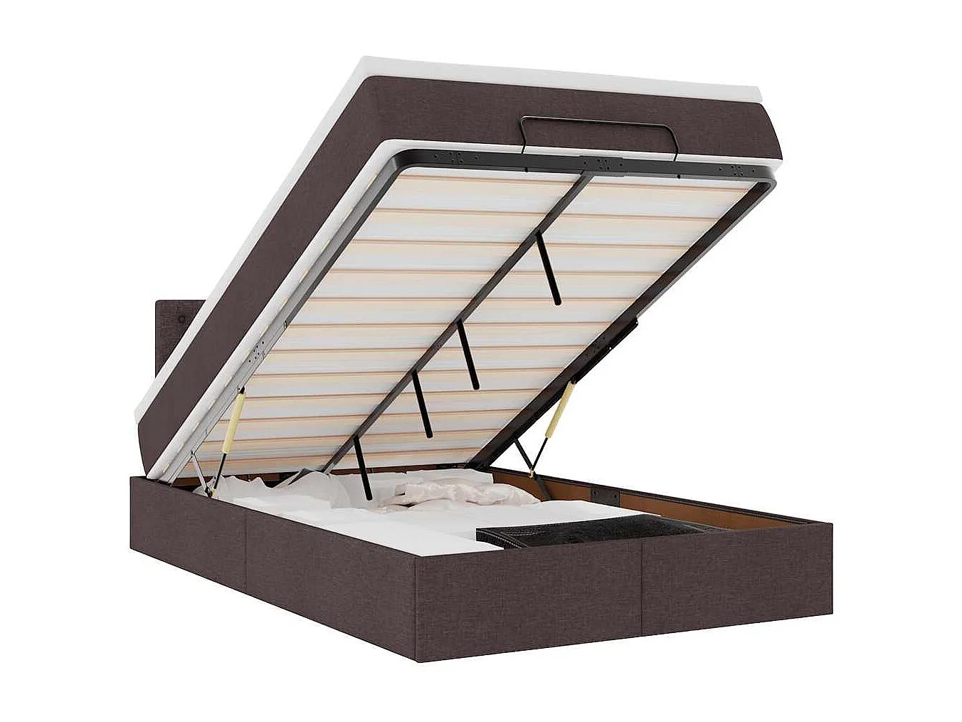 Ottoman bed met matras 120x190 cm stof donkerbruin