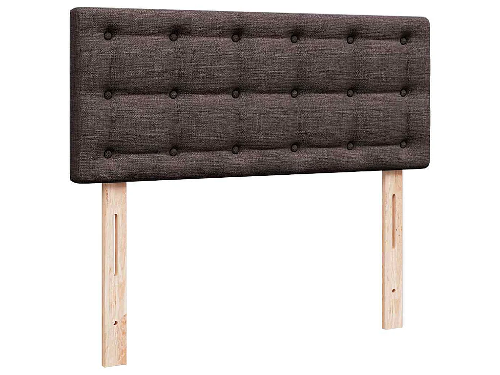 Estructura de cama otomana colchón tela marrón oscuro 120x190cm