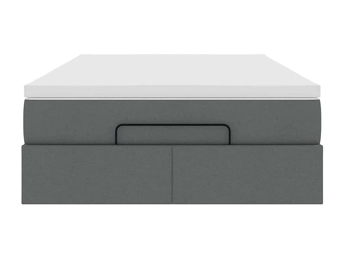 Cadre de lit ottoman avec matelas gris foncé 120x190 cm tissu