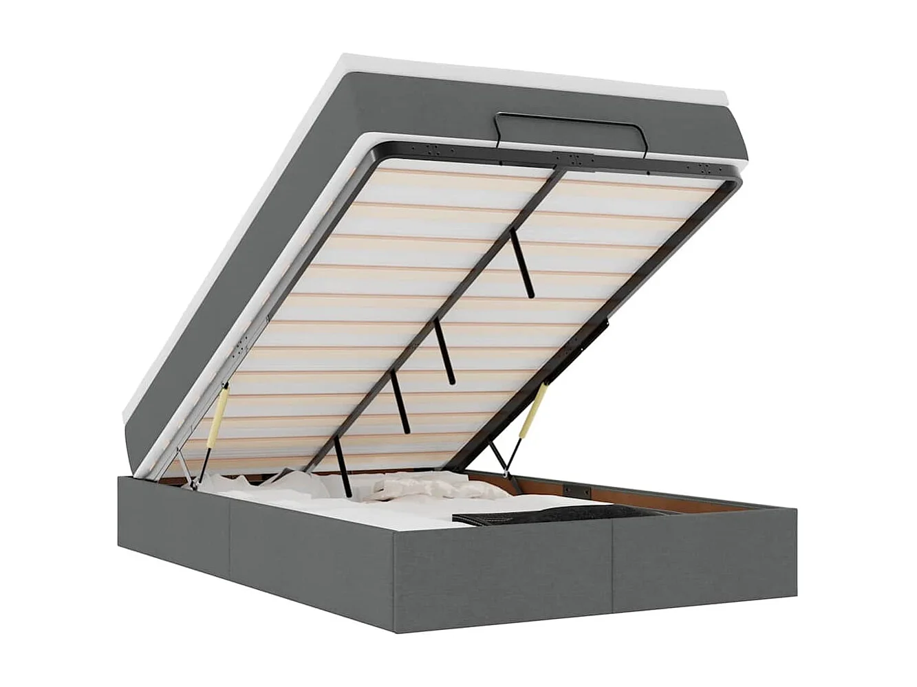 Ottoman bed met matras 120x190 cm stof donkergrijs