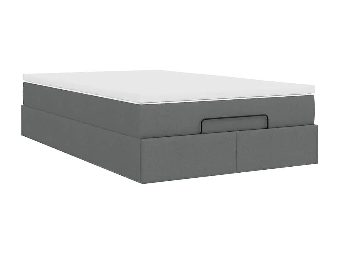 Ottoman bed met matras 120x190 cm stof donkergrijs