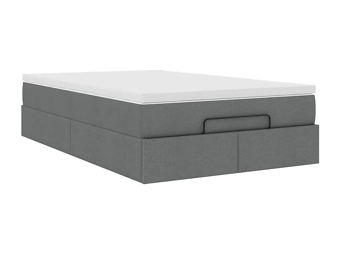 Ottoman bed met matras 120x190 cm stof donkergrijs