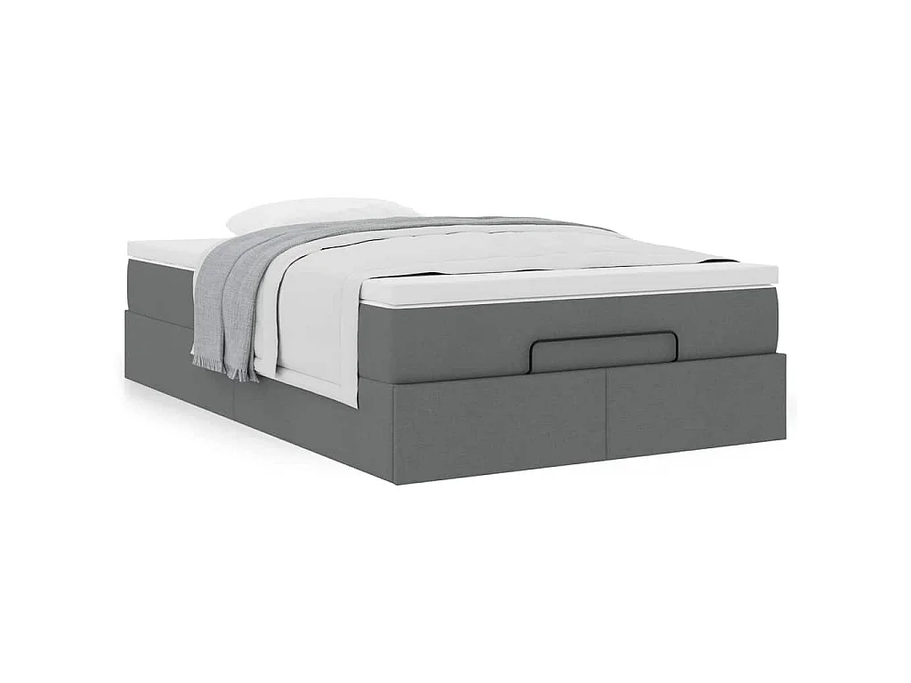 Ottoman bed met matras 120x190 cm stof donkergrijs
