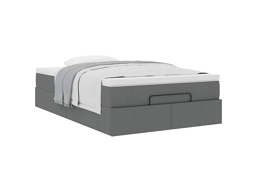 Ottoman bed met matras 120x190 cm stof donkergrijs