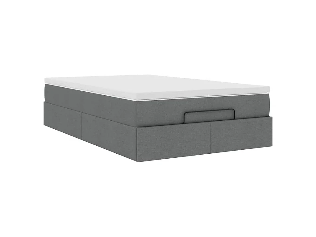 Ottoman bed met matras 120x190 cm stof donkergrijs