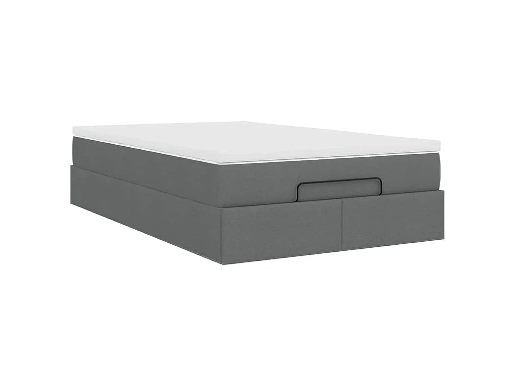 Ottoman bed met matras 120x190 cm stof donkergrijs
