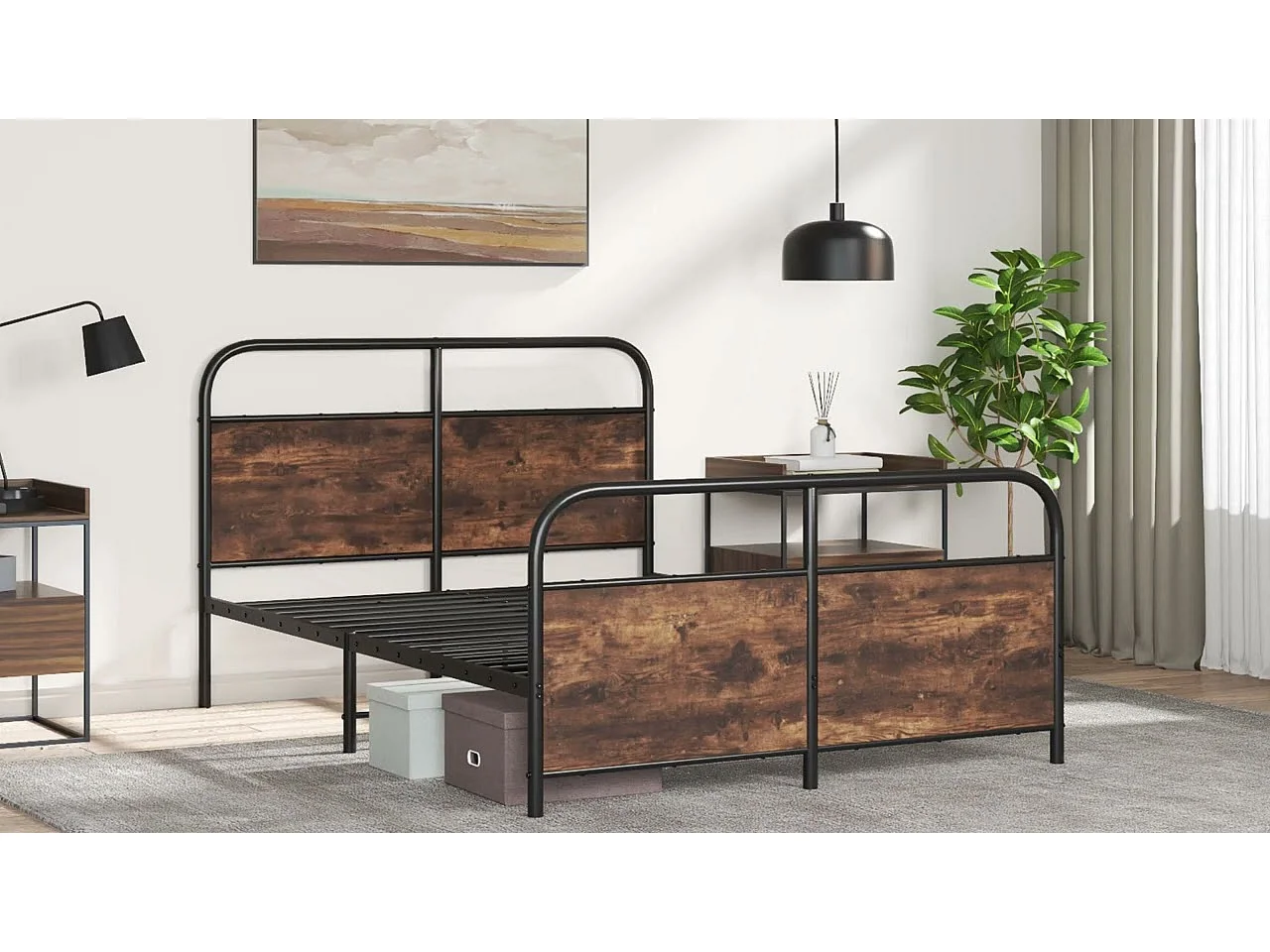 Cadre de lit sans matelas 120x190 cm chêne marron