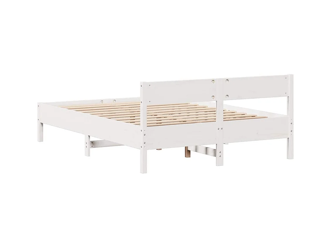 Cadre de lit sans matelas blanc 120x190 cm bois de pin massif