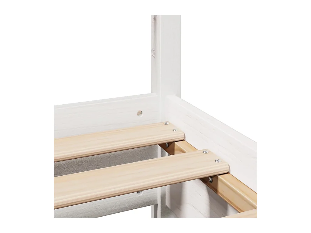 Cadre de lit sans matelas blanc 120x190 cm bois de pin massif