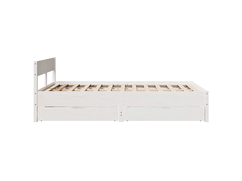 Bedframe zonder matras massief grenenhout wit 120x190 cm