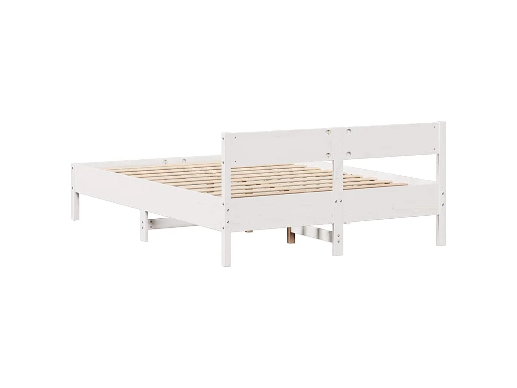 Bedframe zonder matras massief grenenhout wit 120x190 cm