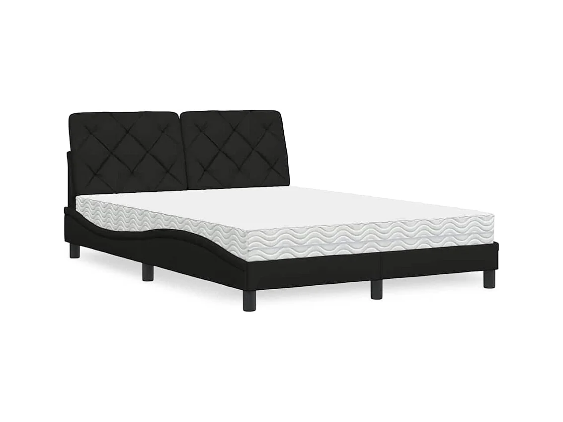 Bed met matras stof zwart 120x200 cm