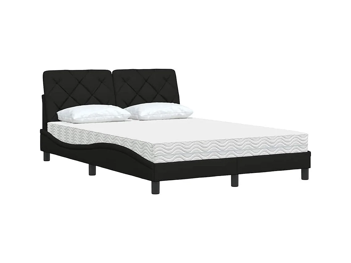 Bed met matras stof zwart 120x200 cm
