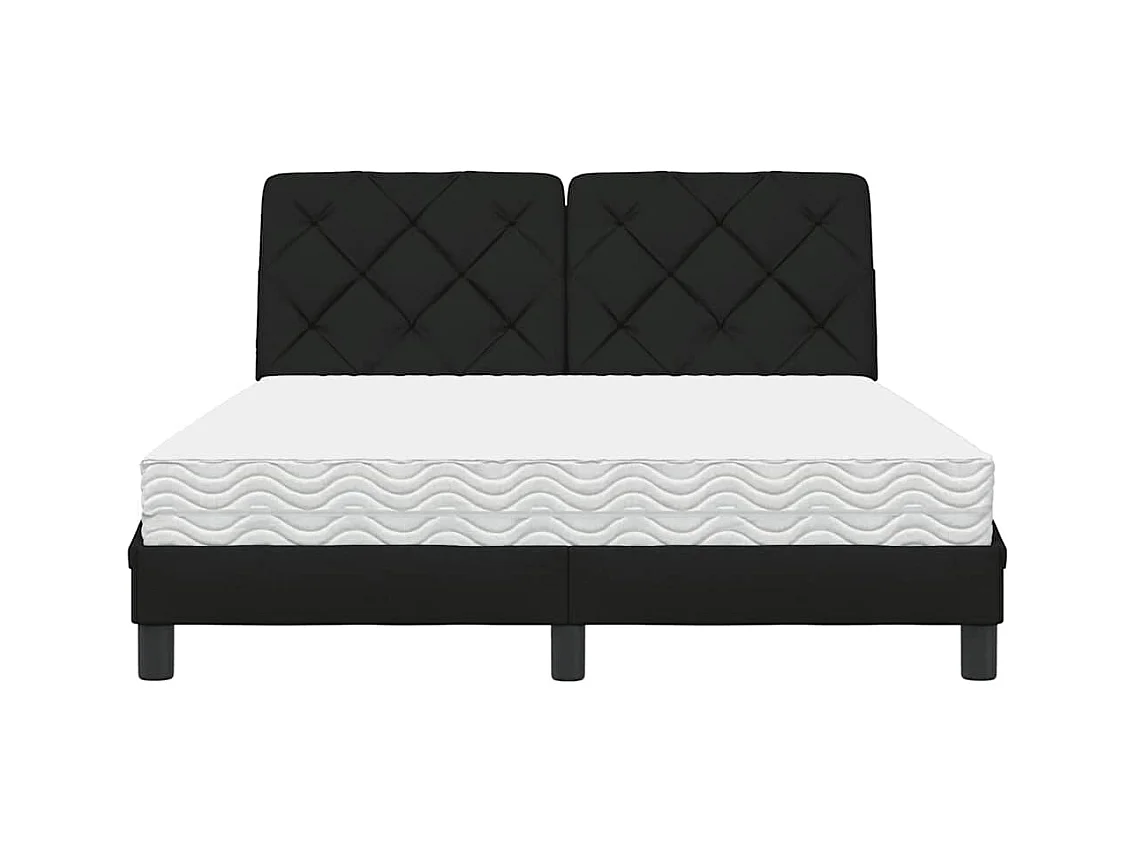 Bed met matras stof zwart 120x200 cm