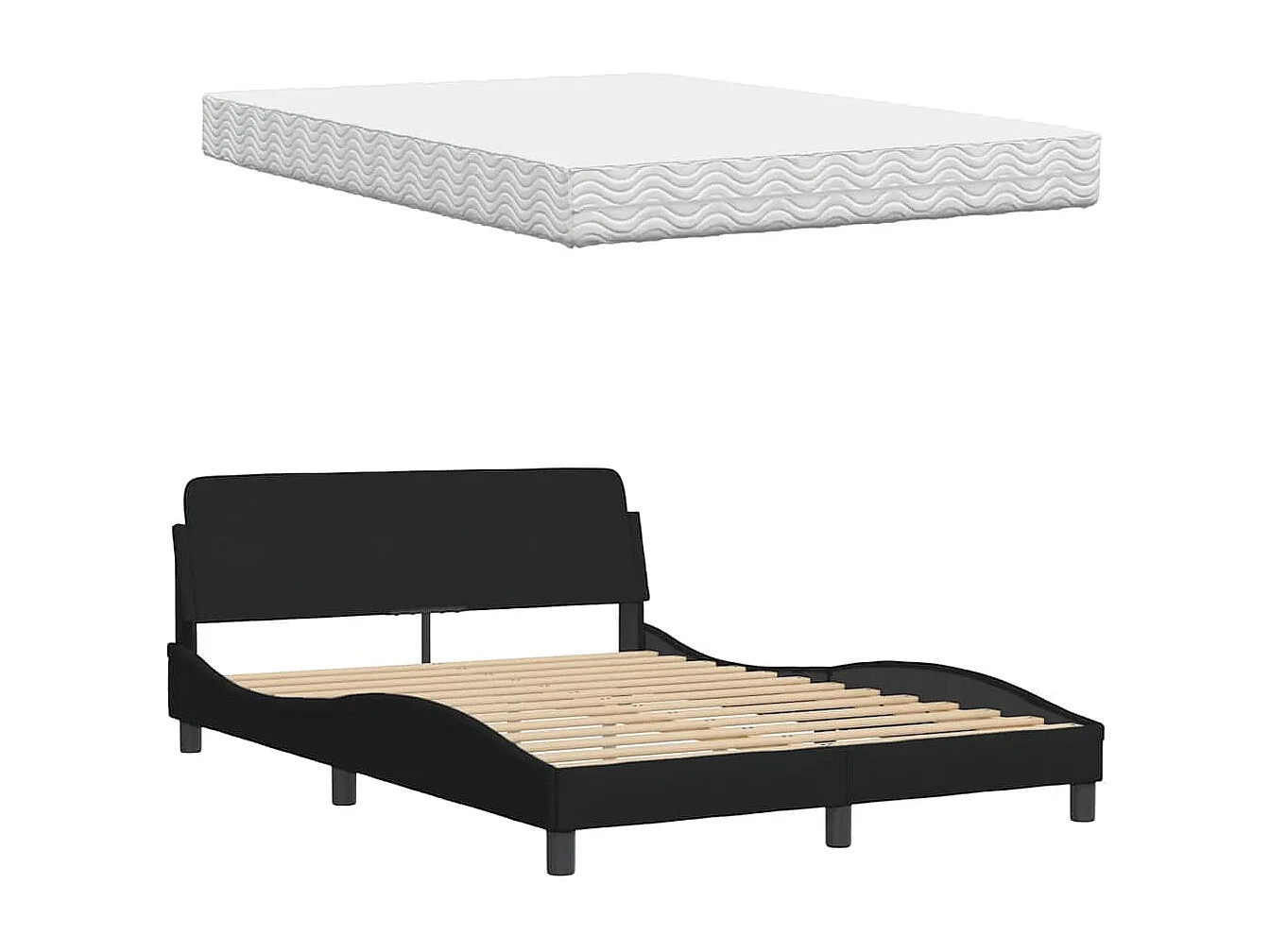 Bed met matras stof zwart 120x200 cm