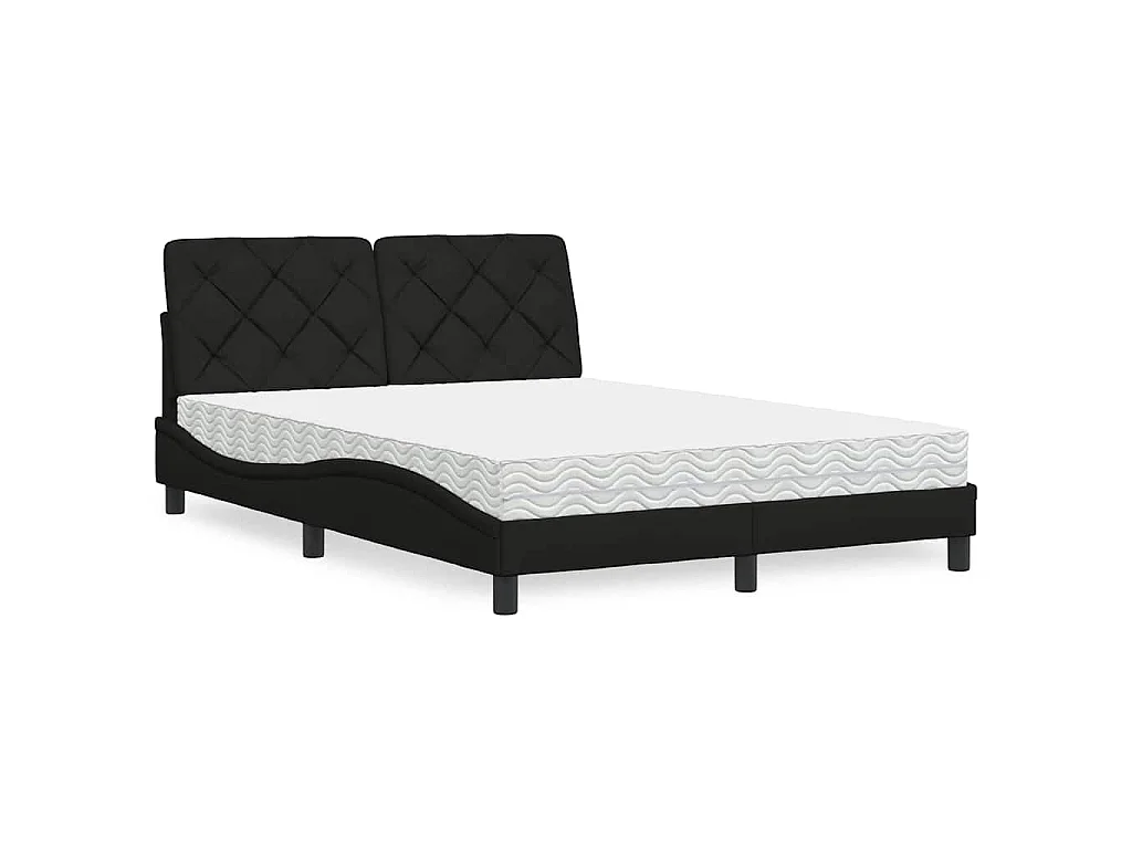 Bed met matras stof zwart 120x200 cm