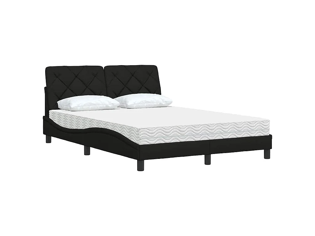 Bed met matras stof zwart 120x200 cm