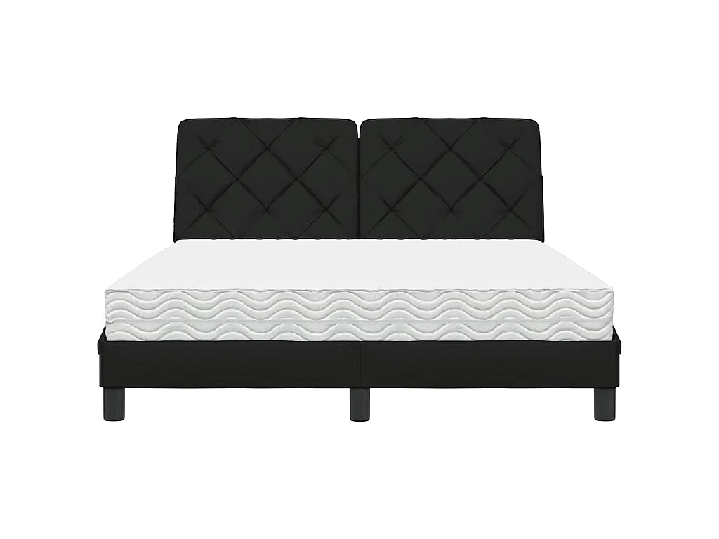Bed met matras stof zwart 120x200 cm
