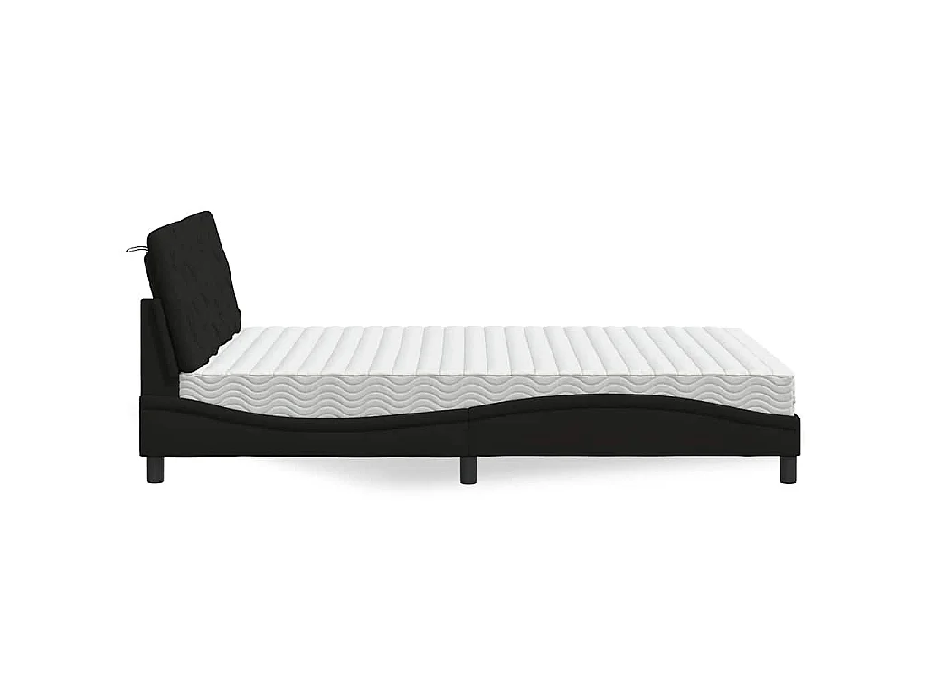 Bed met matras stof zwart 120x200 cm