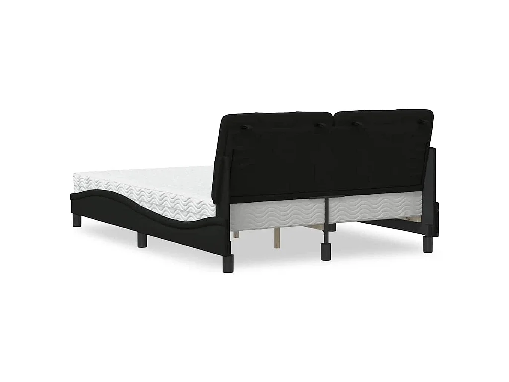 Bed met matras stof zwart 120x200 cm