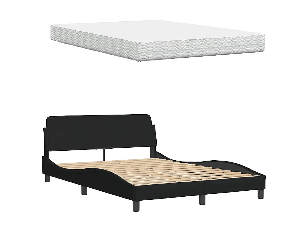 Bed met matras stof zwart 120x200 cm