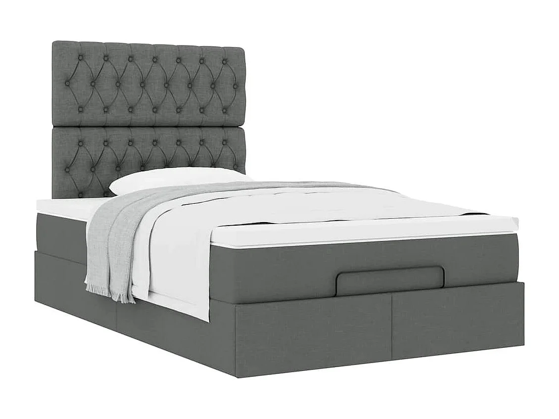 Ottoman bed met matras 120x190 cm stof donkergrijs