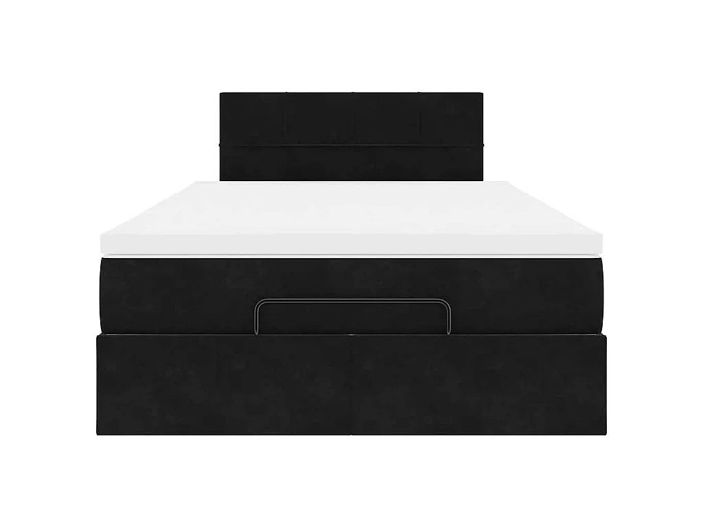 Ottoman-Bett mit Matratze Schwarz 120x200 cm Samt