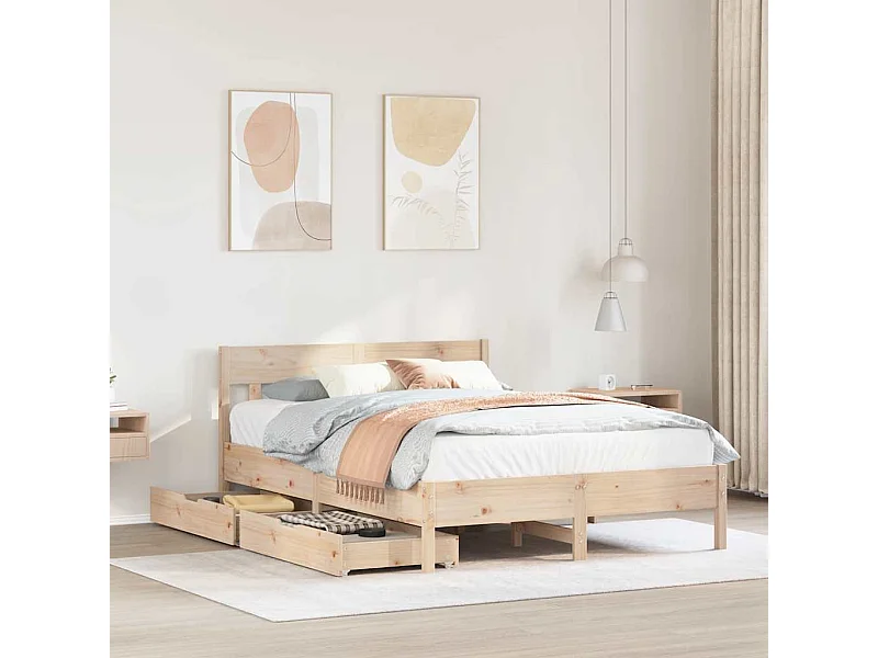 Bedframe zonder matras massief grenenhout 120x190 cm